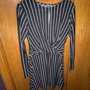 Black and White Striped Dress